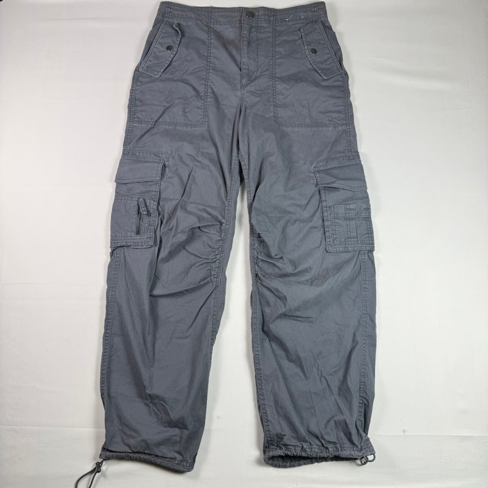 Abercrombie & Fitch Mens Grey Multi Pocket Cargo Pants Size Medium Cinch Ankle